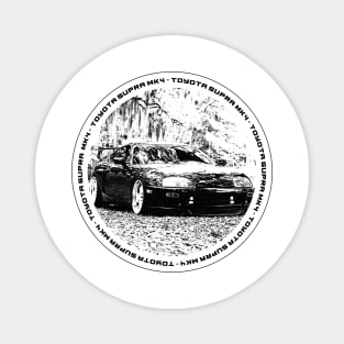 TOYOTA SUPRA MK4 Black 'N White 4 Magnet